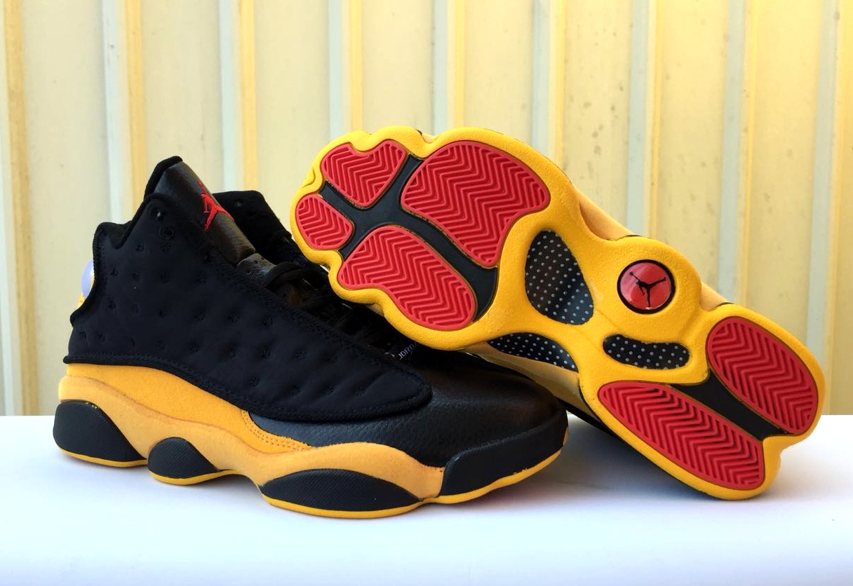 New Air Jordan 13 Retro Black Yellow Red Shoes